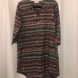Long sleeve patterned winter dress